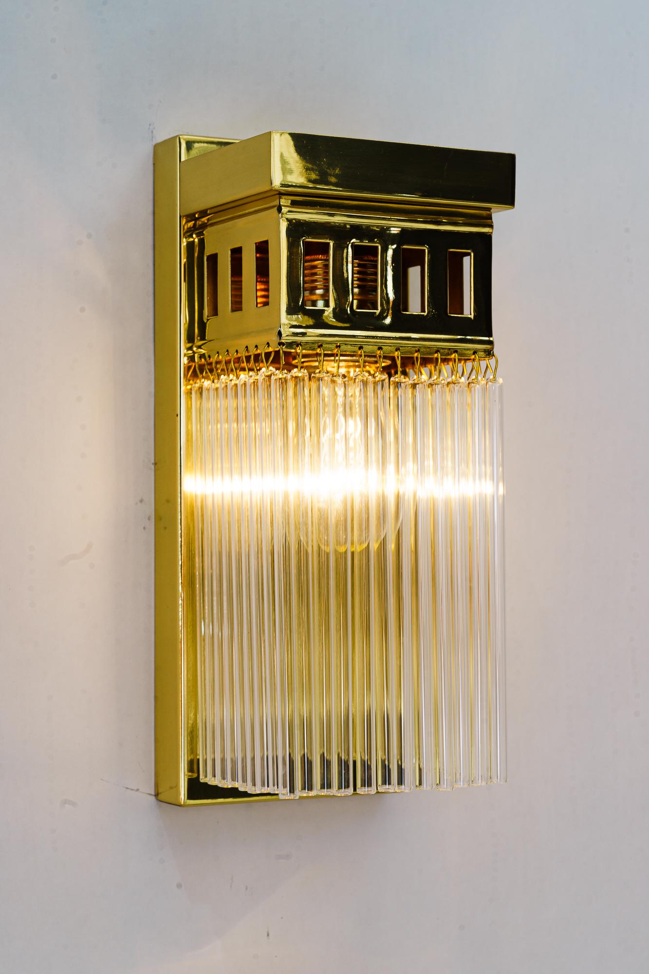 Reproduction of a art deco wall lamp with glass sticks For Sale 6