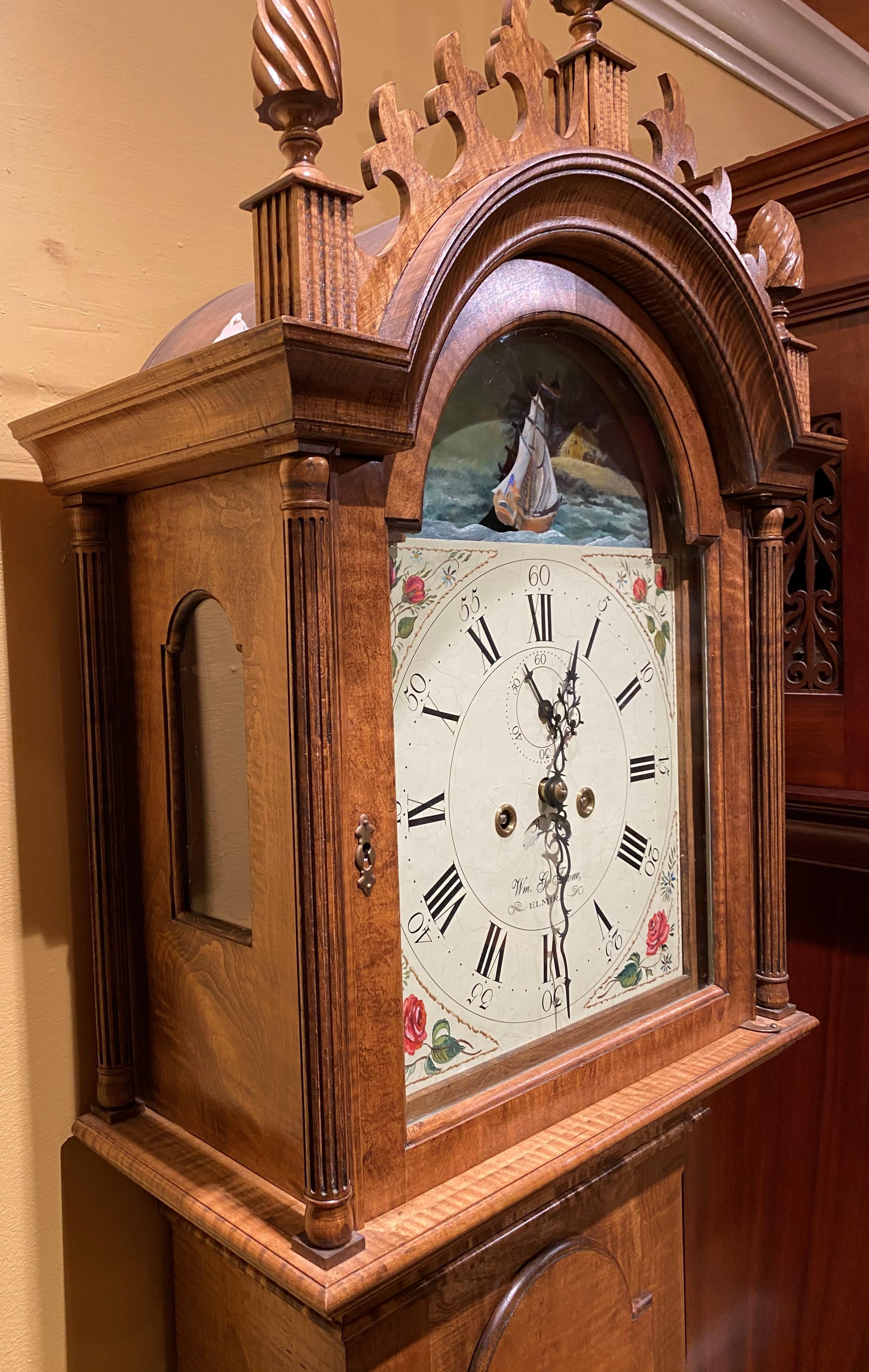 maple grandfather clock