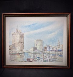 Reproduction of "Aquarelle de Didier Boulais – Le Port de La Rochelle" - 2Y65