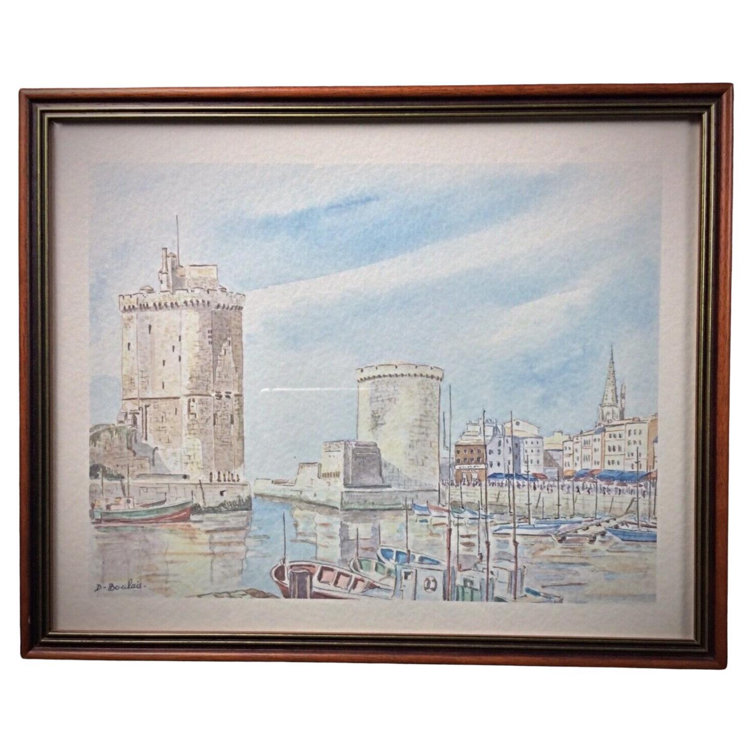 Reproduction of "Aquarelle de Didier Boulais – Le Port de La Rochelle" - 2Y65