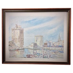 Reproduction of "Aquarelle de Didier Boulais – Le Port de La Rochelle" - 2Y65