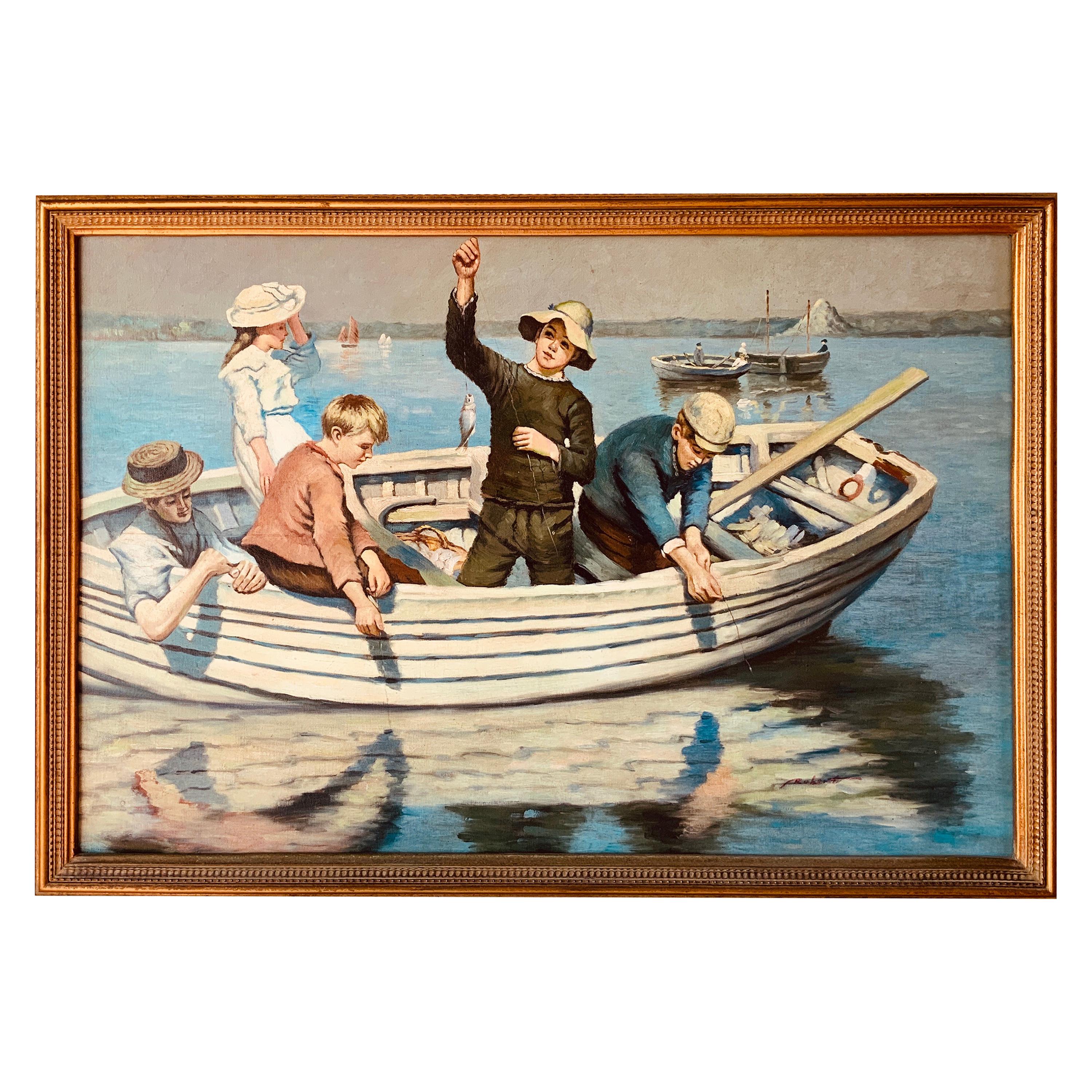 Reproduction of Chadding on Mount’s Bay Oil Canvas by Alexander Stanhope Forbes