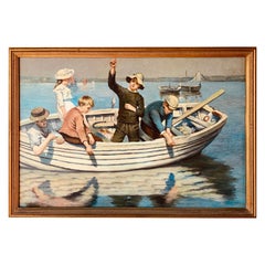 Vintage Reproduction of Chadding on Mount’s Bay Oil Canvas by Alexander Stanhope Forbes