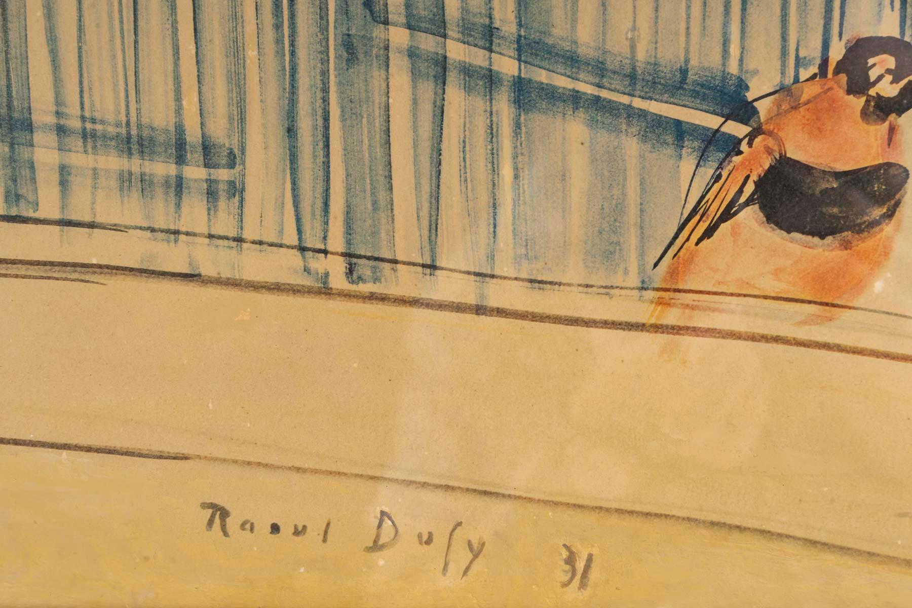 Papier Reproduction de Raoul Dufy encadrée, XXe siècle. en vente