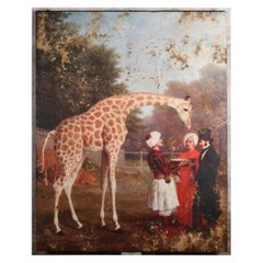 Reproduction of the Painting Giraffe de Nubie, Jacques-Laurent Agasse, size 120.