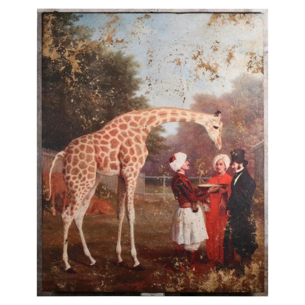 Reproduction of the Painting Giraffe de Nubie, Jacques-Laurent Agasse, Size 80 F