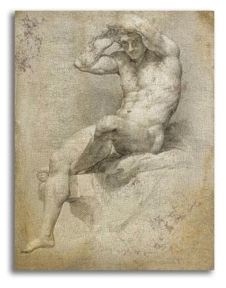 Reproduction of the Painting "Nu Académique" by Pompeo Batoni