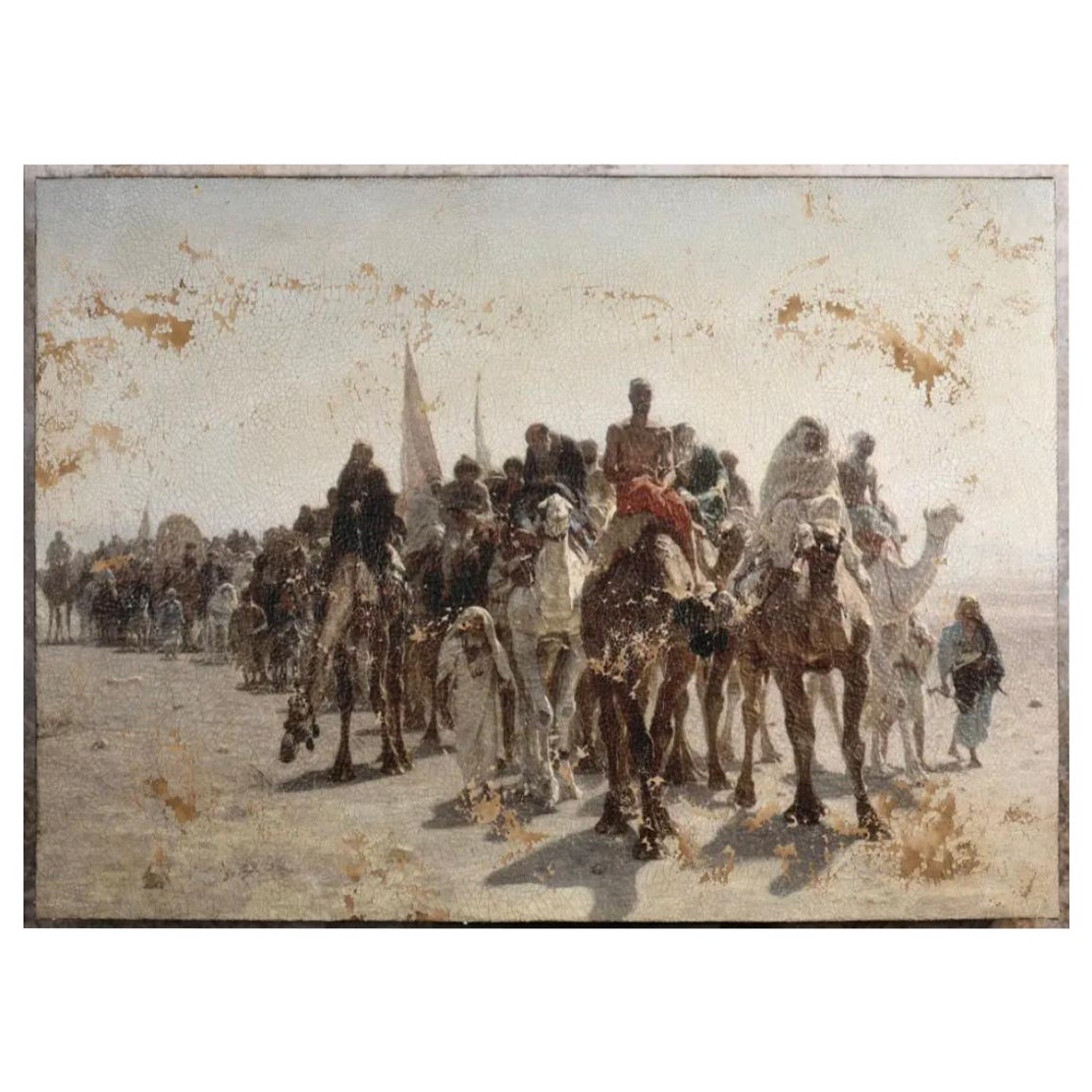 Reproduction of the Painting "Pilgrims Going to Mecca" by Léon Belly