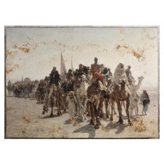 Reproduction of the Painting "Pilgrims Going to Mecca" by Léon Belly