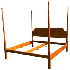 Reproduction Pencil Post King Bed in Tiger Maple