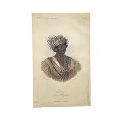 Riproduzione della stampa "Tuch-ee, un capo di guerra Cherokee" di S. Howitt, 1855