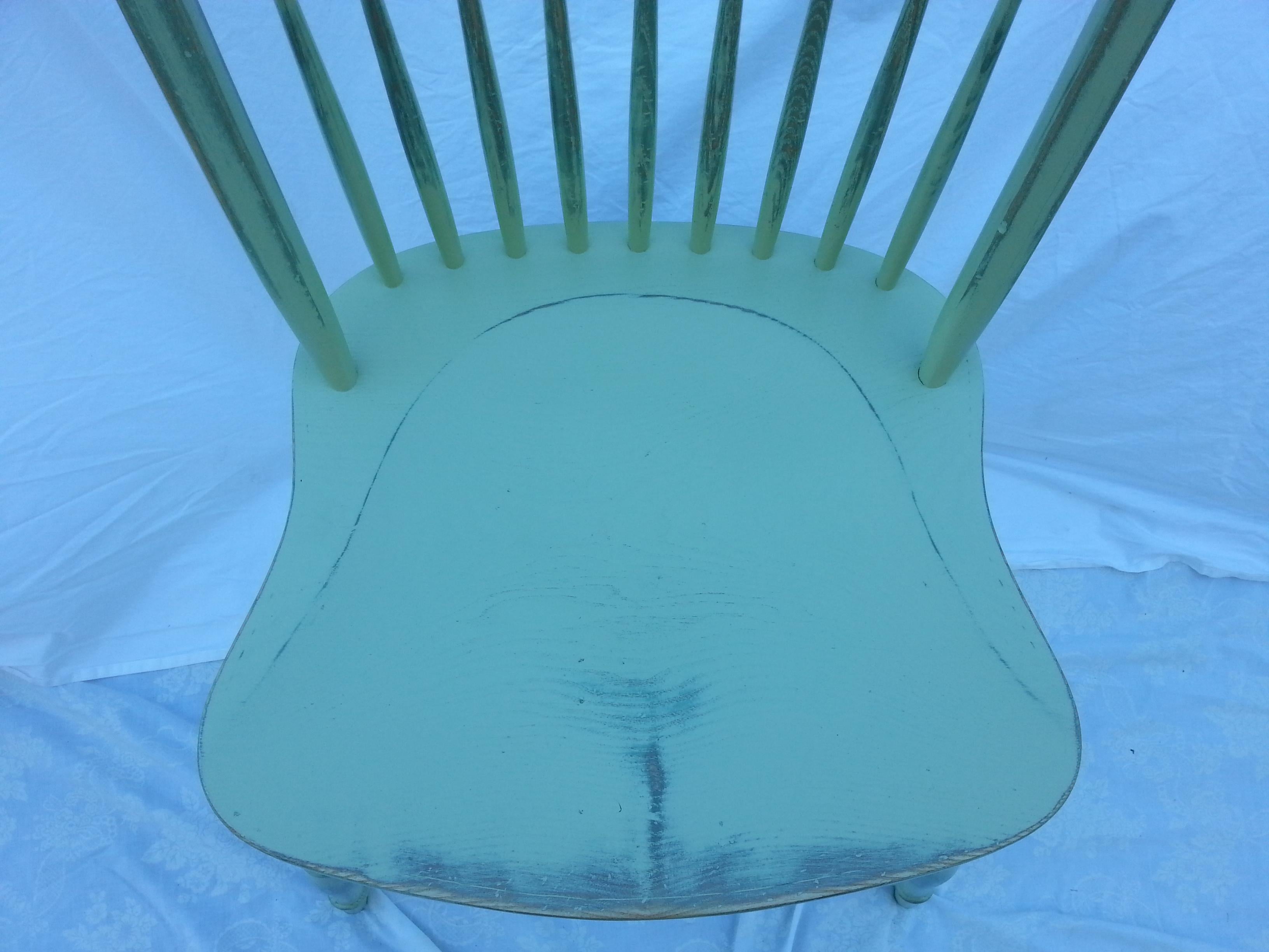 light blue spindle chair