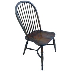 Reproduction Spindle Back Oak Stained Side Chair