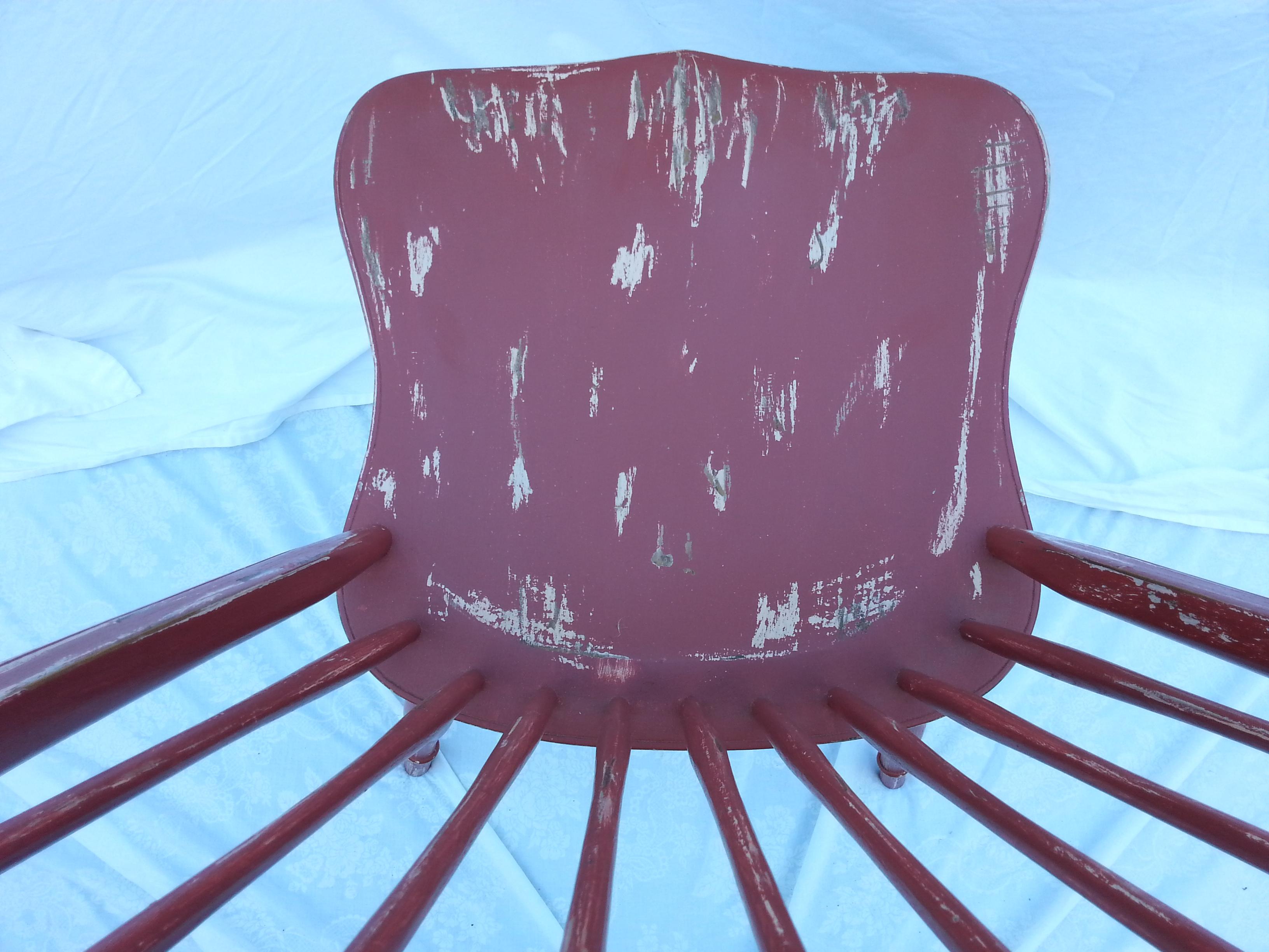Reproduction Spindle Back Red Side Chair In Excellent Condition For Sale In Nantucket, MA