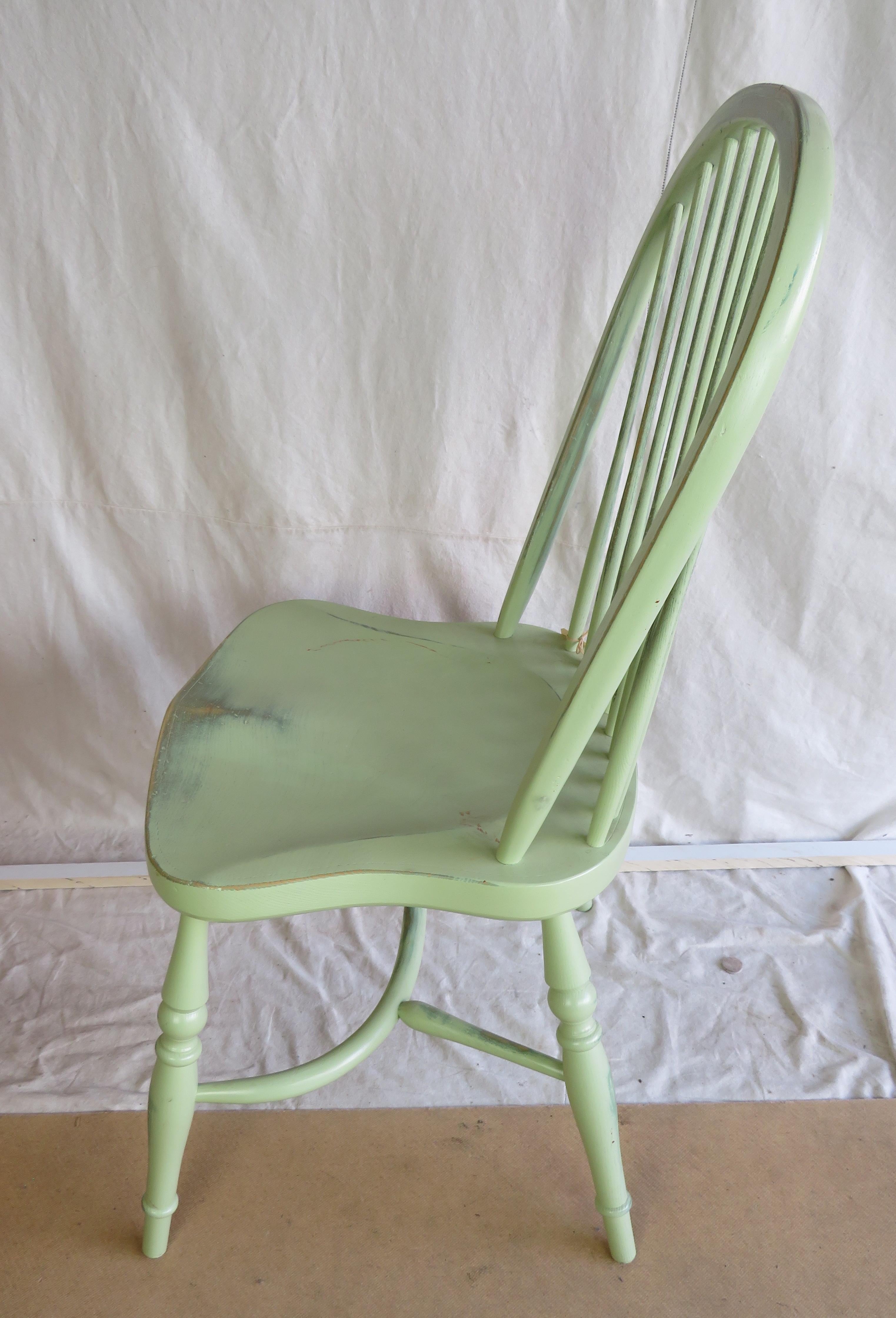 green spindle chair