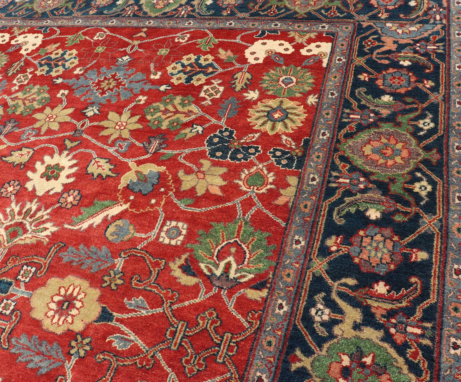 Reproduction Sultanabad-Mahal All-over Floral Hand-Knotted Carpet  4