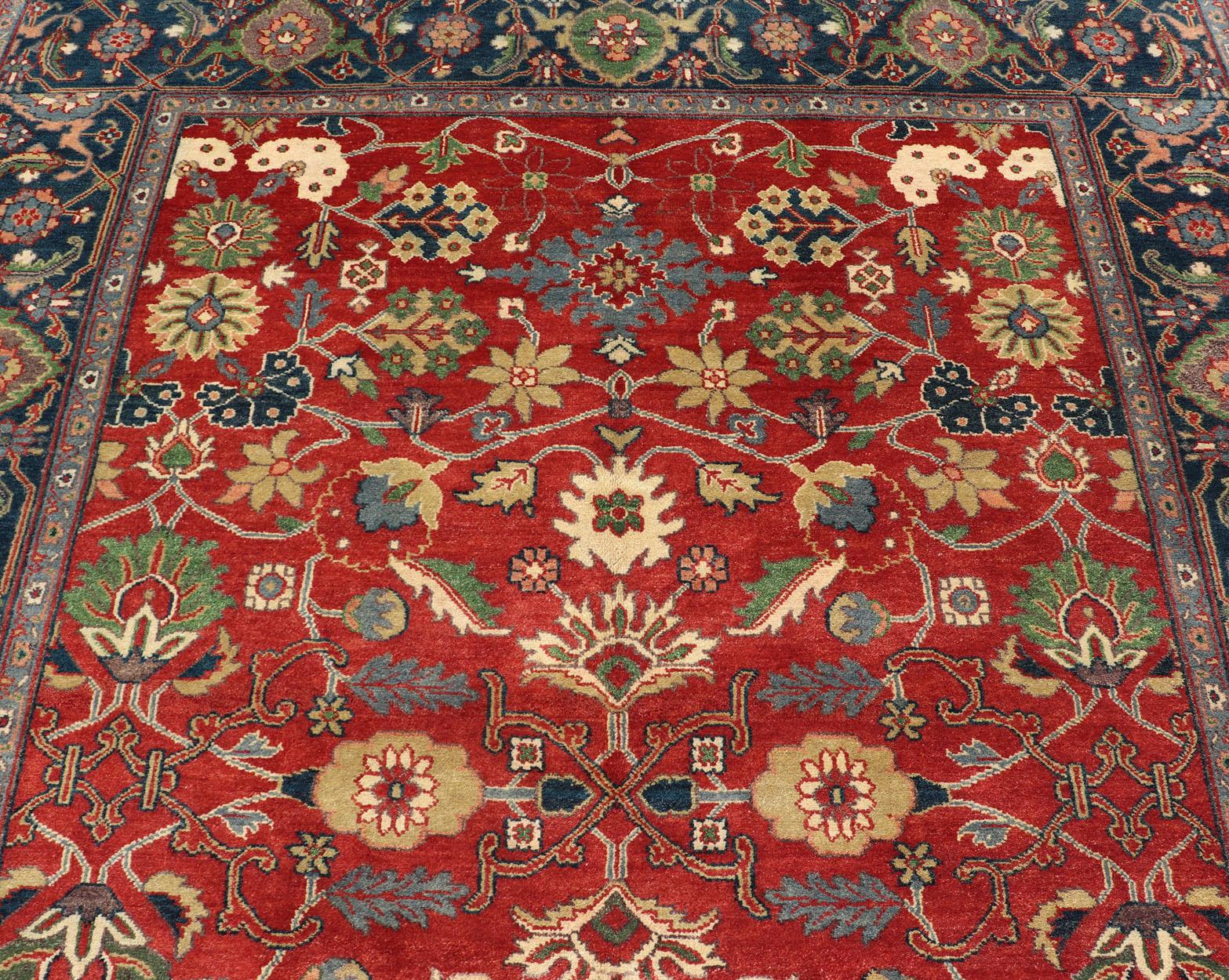 Reproduction Sultanabad-Mahal All-over Floral Hand-Knotted Carpet  6