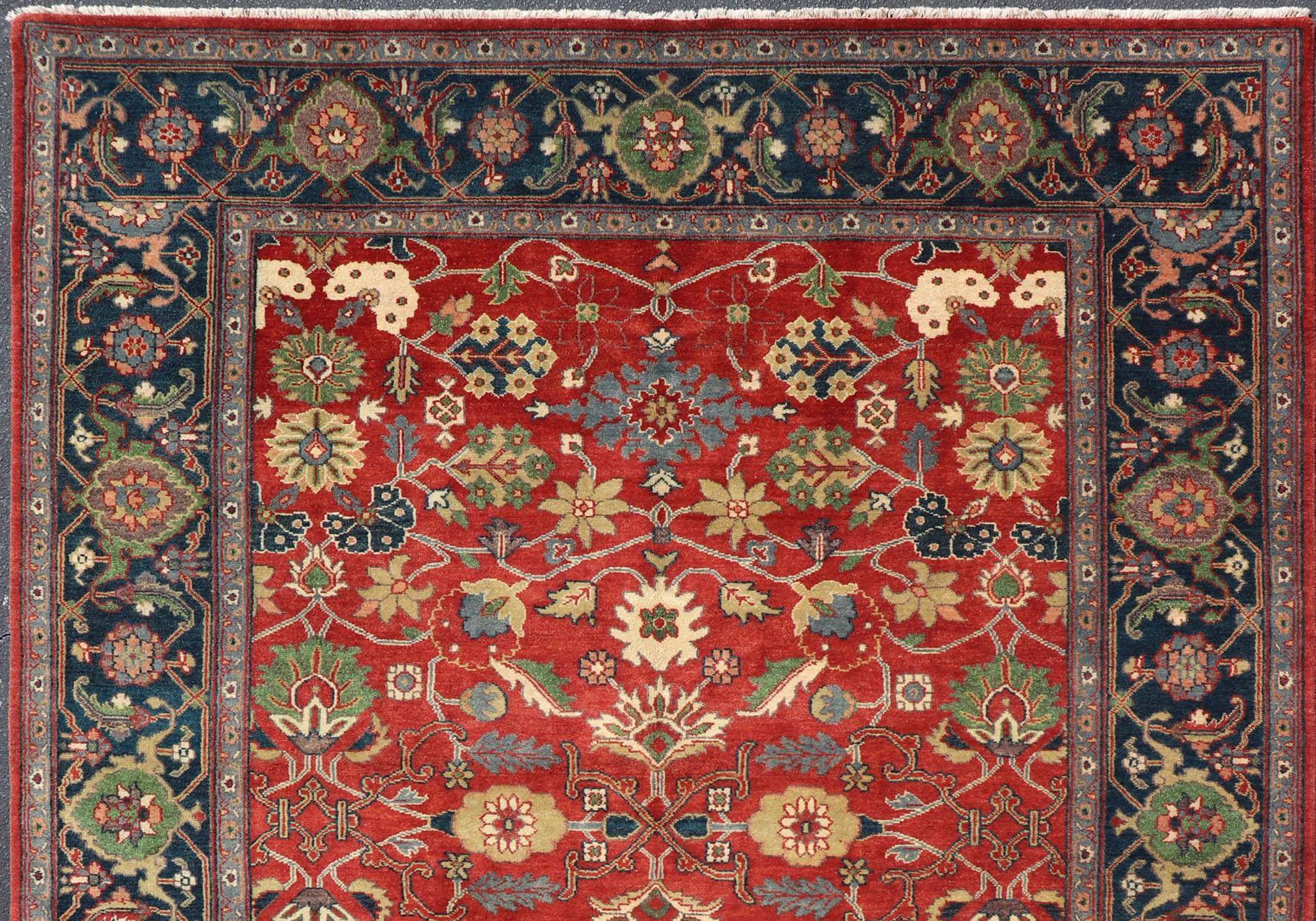 Reproduction Sultanabad-Mahal All-over Floral Hand-Knotted Carpet  7