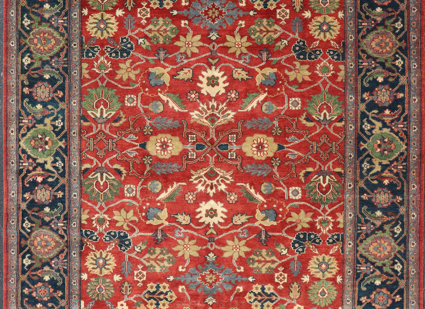 Reproduction Sultanabad-Mahal All-over Floral Hand-Knotted Carpet  8