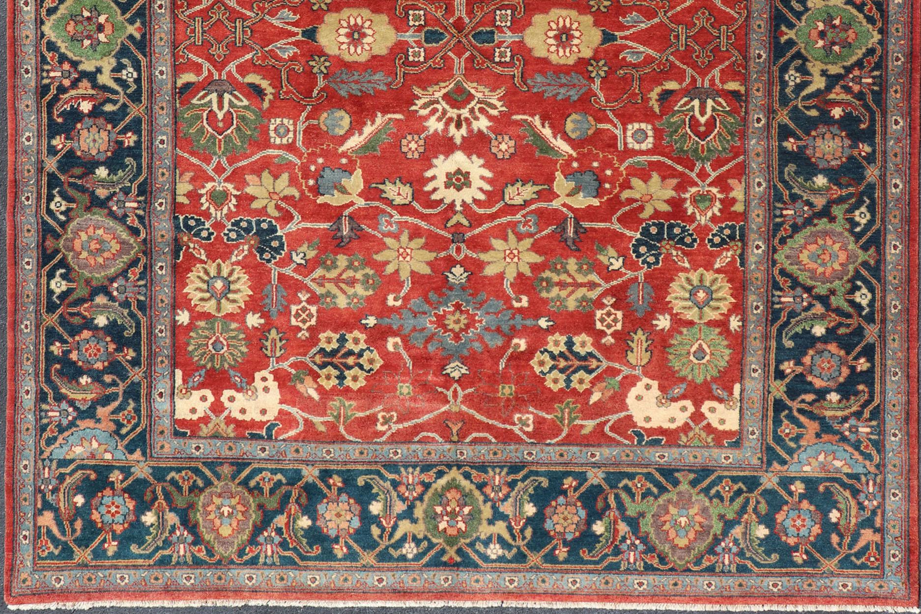 Reproduction Sultanabad-Mahal All-over Floral Hand-Knotted Carpet  9