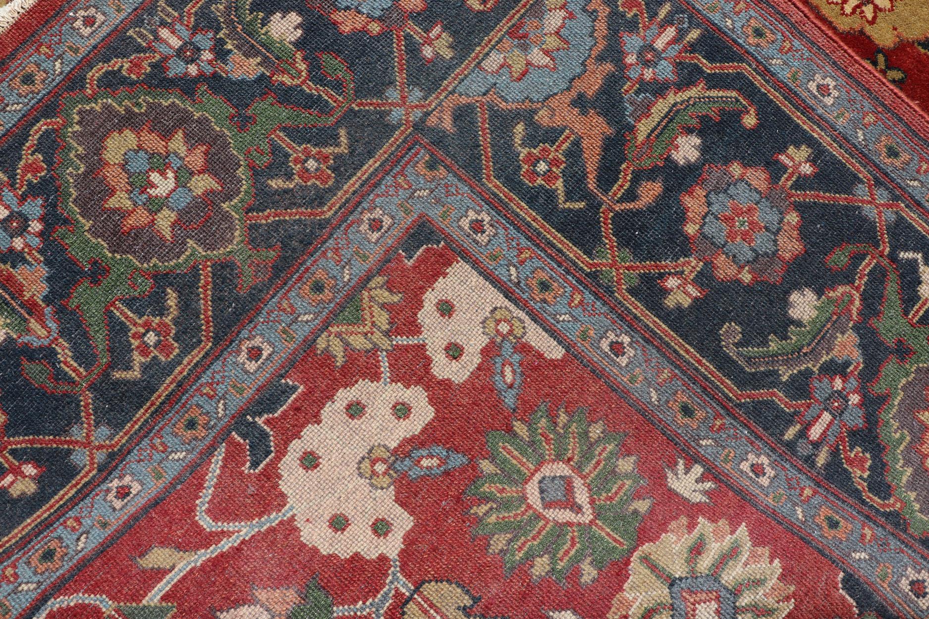 Reproduction Sultanabad-Mahal All-over Floral Hand-Knotted Carpet  10