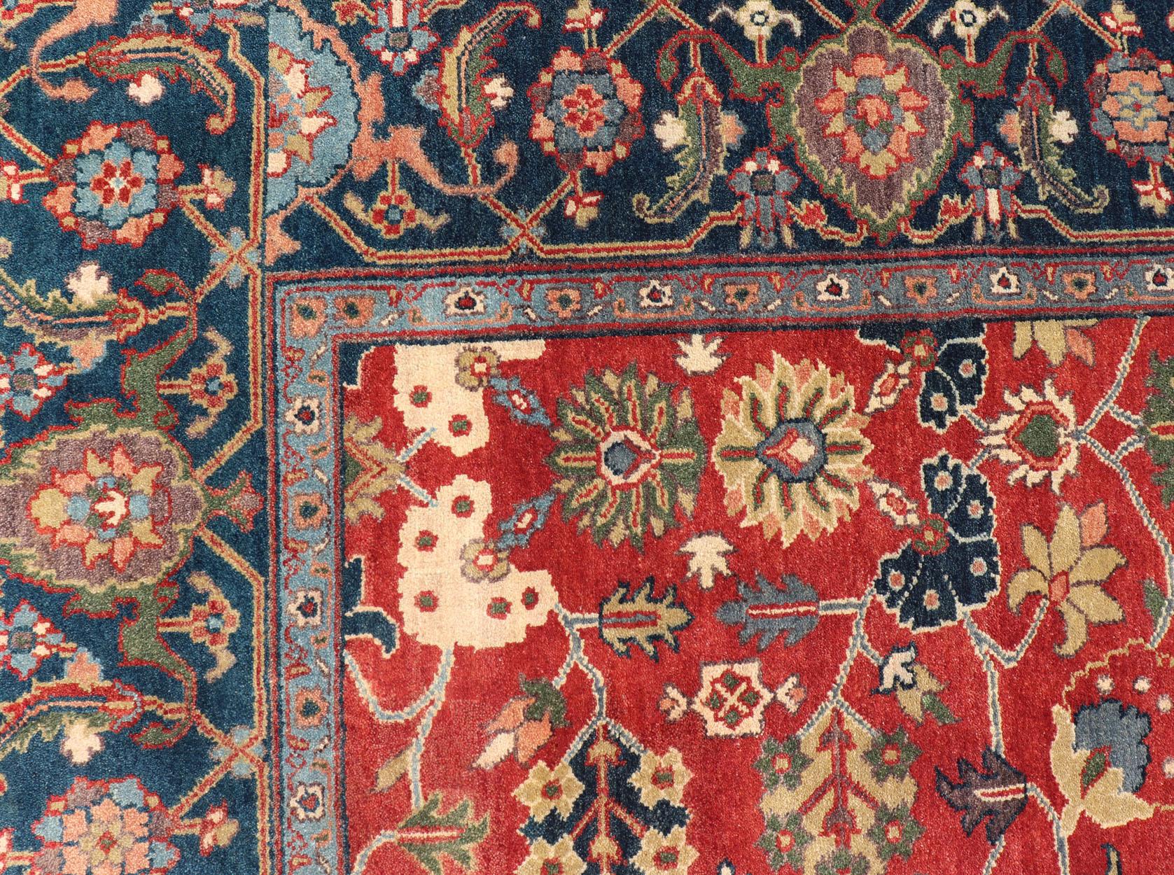 Reproduction Sultanabad-Mahal All-over Floral Hand-Knotted Carpet  2
