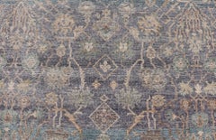 Distressed Sultanabad design Rug in Blue, Gray, and Beige Tones 8' x 10'
