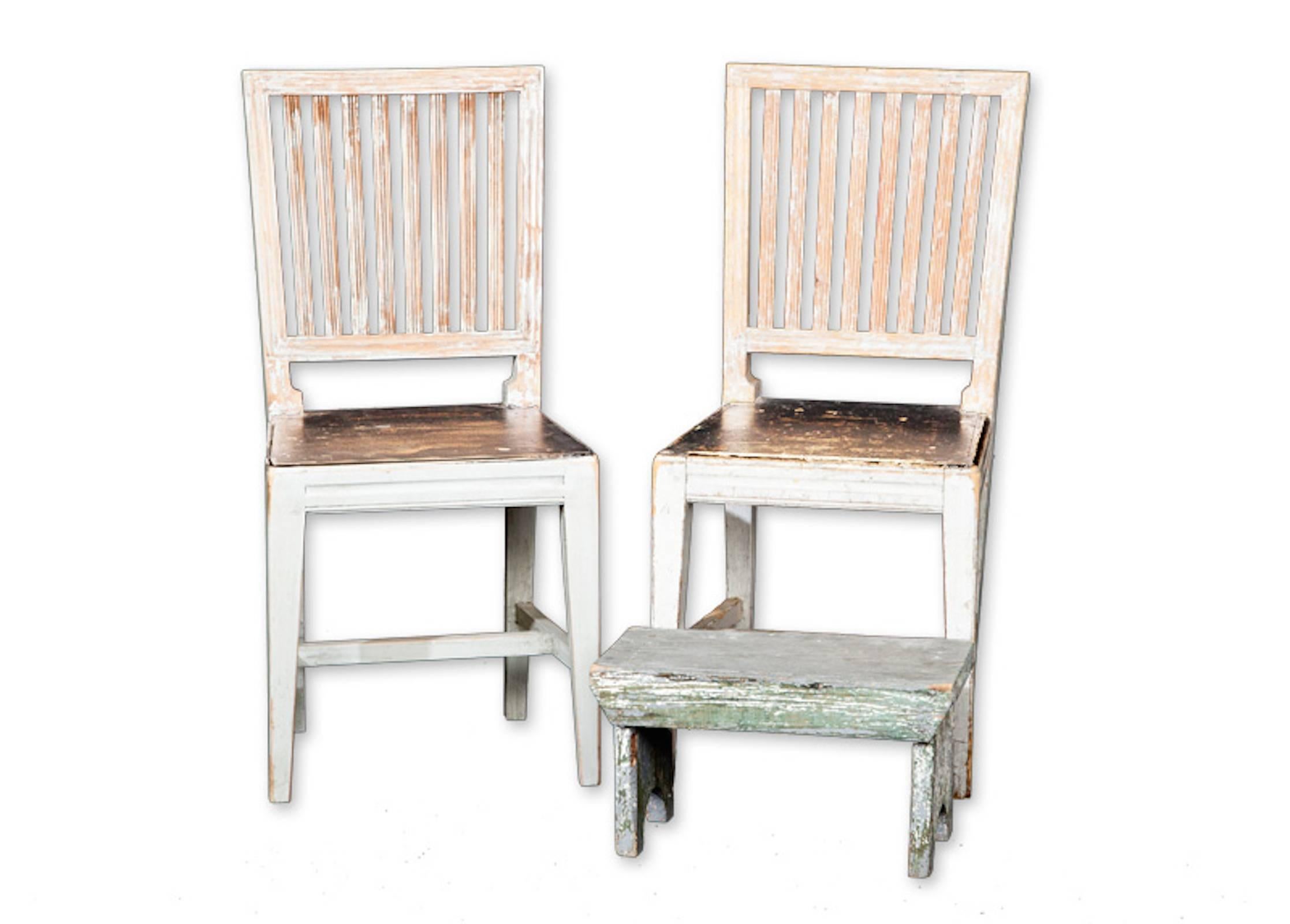 Reproduction Swedish style country side and armchairs. Paint color and dimensions to customers specification.
$747 side chair each.
$847 arm chair each.