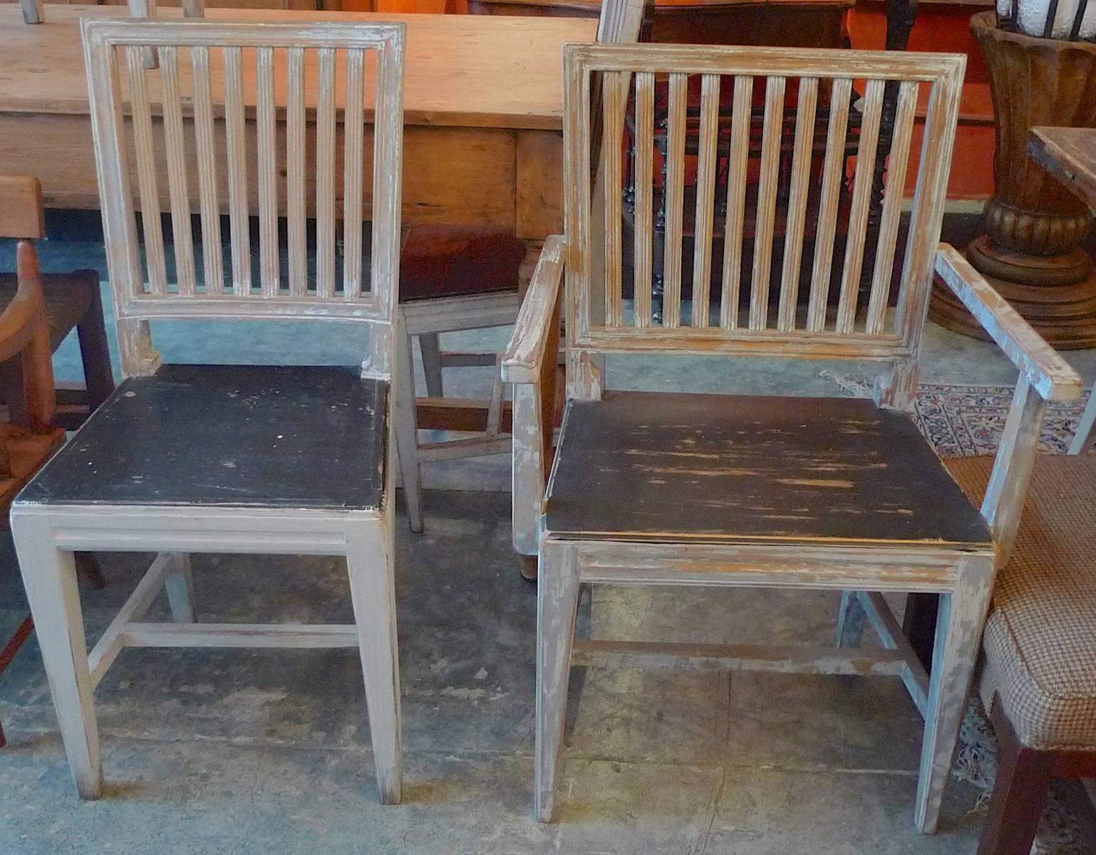 Reproduction Swedish Style Country Side and Armchairs In New Condition For Sale In Santa Monica, CA