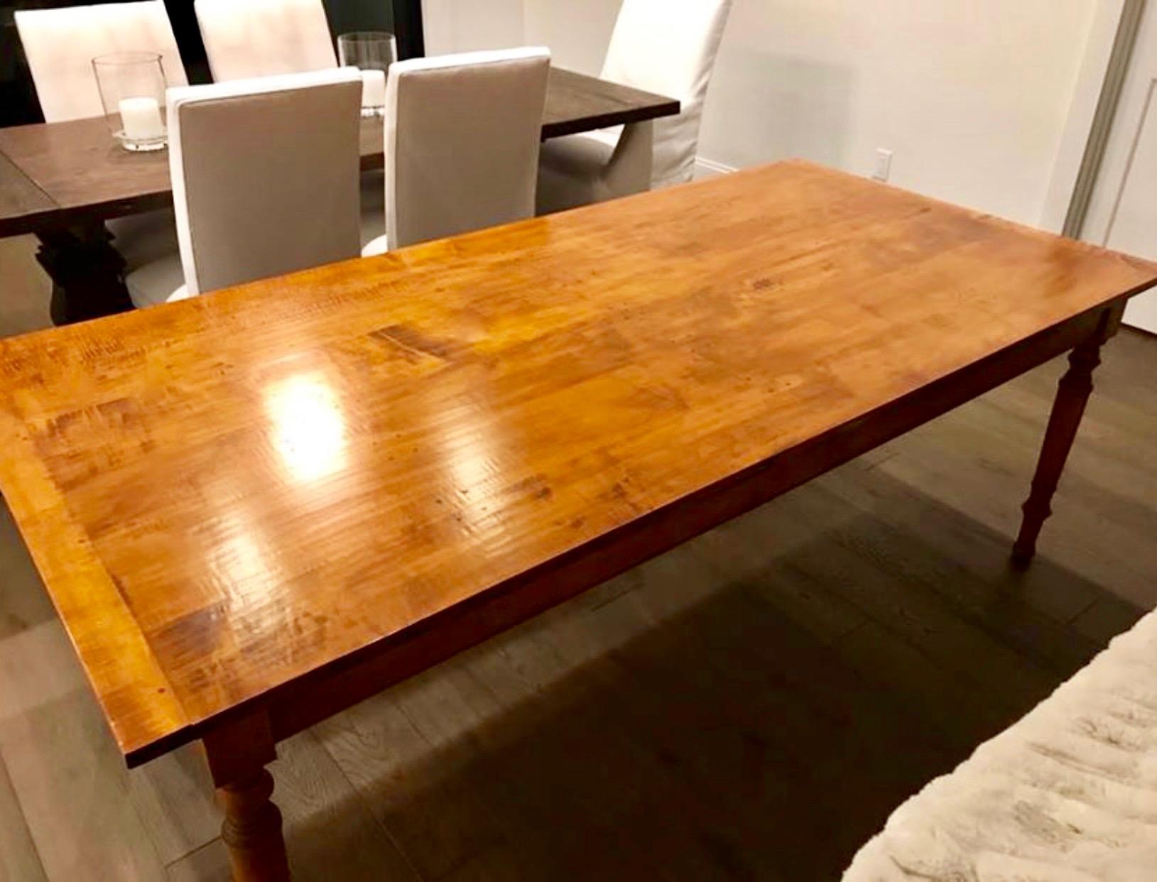 tiger maple dining table
