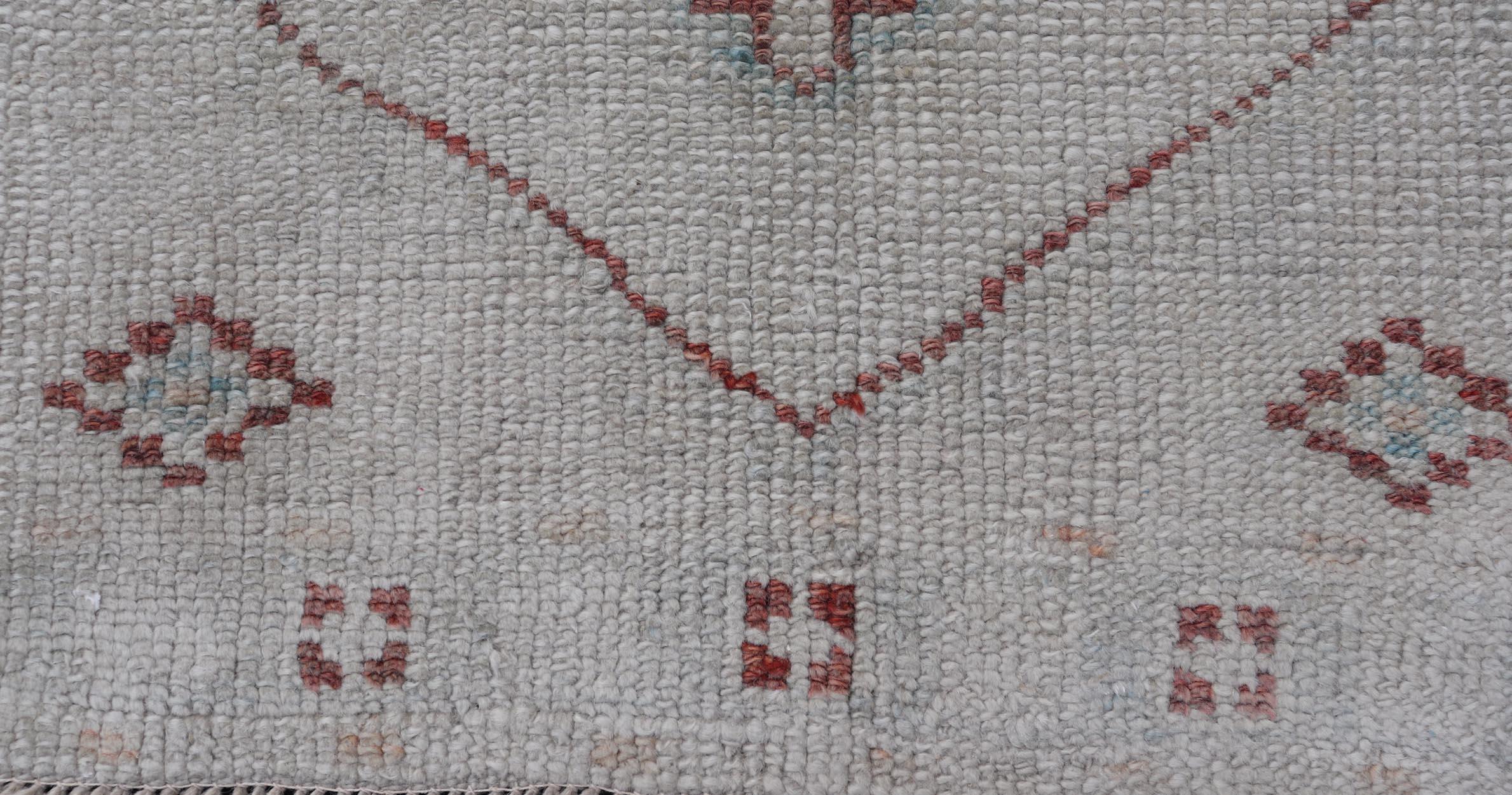 Wool Reproduction Turkish Oushak Rug - Blue and Brown Medallion 2'2 x 3'2 For Sale