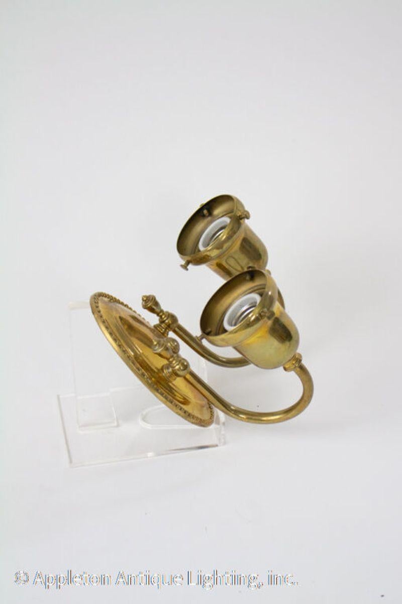 American Reproduction Two Arm Brass Sconces For Sale