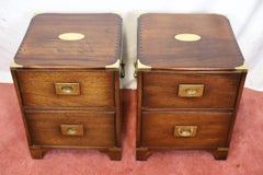 Reprodux Bevan Trichter Schöne Militär Campaigner Stil Nachttische