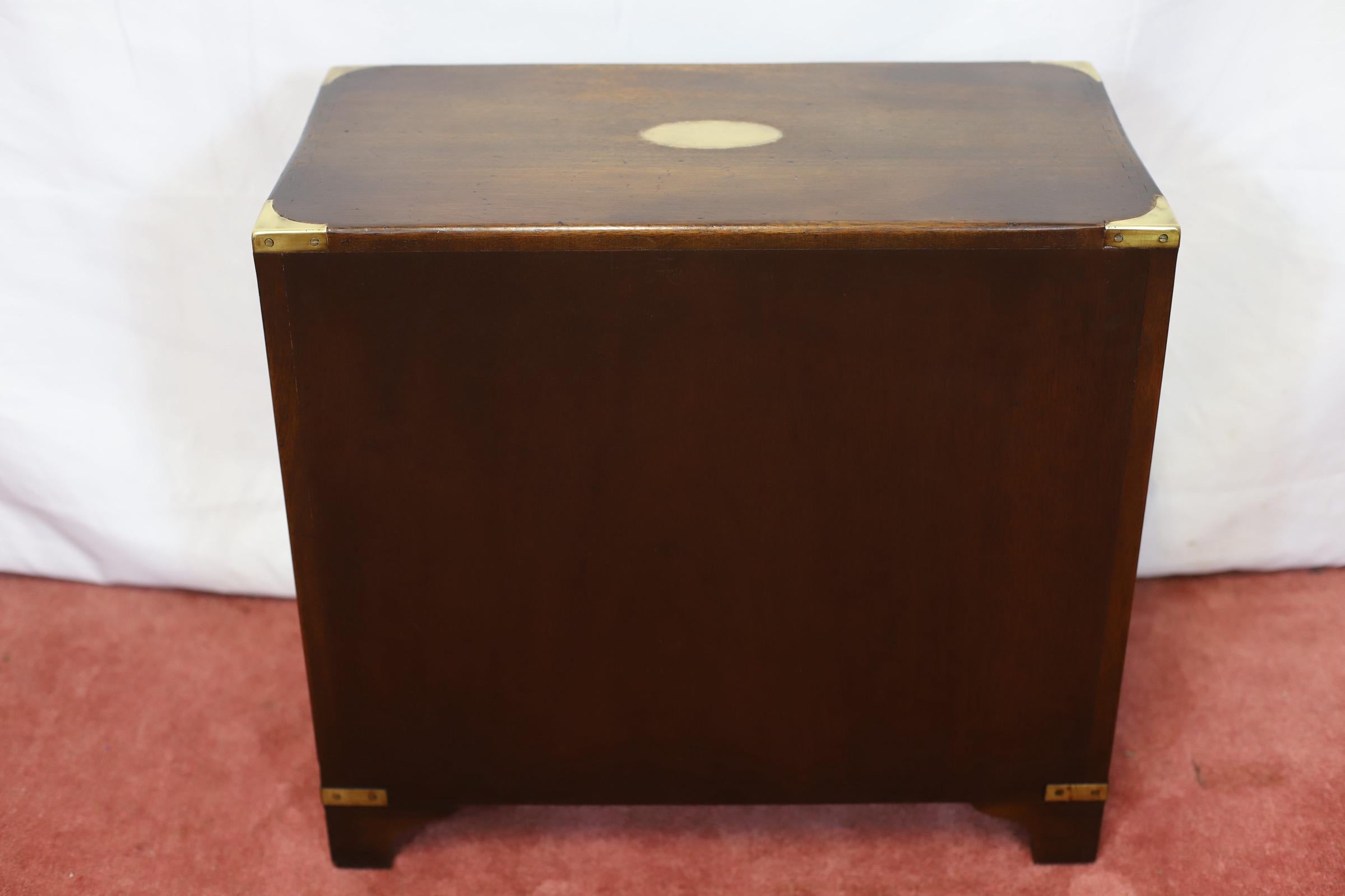 Reprodux Bevan Funnell Lovely Campaign Style Chest Of Drawers For Sale 7