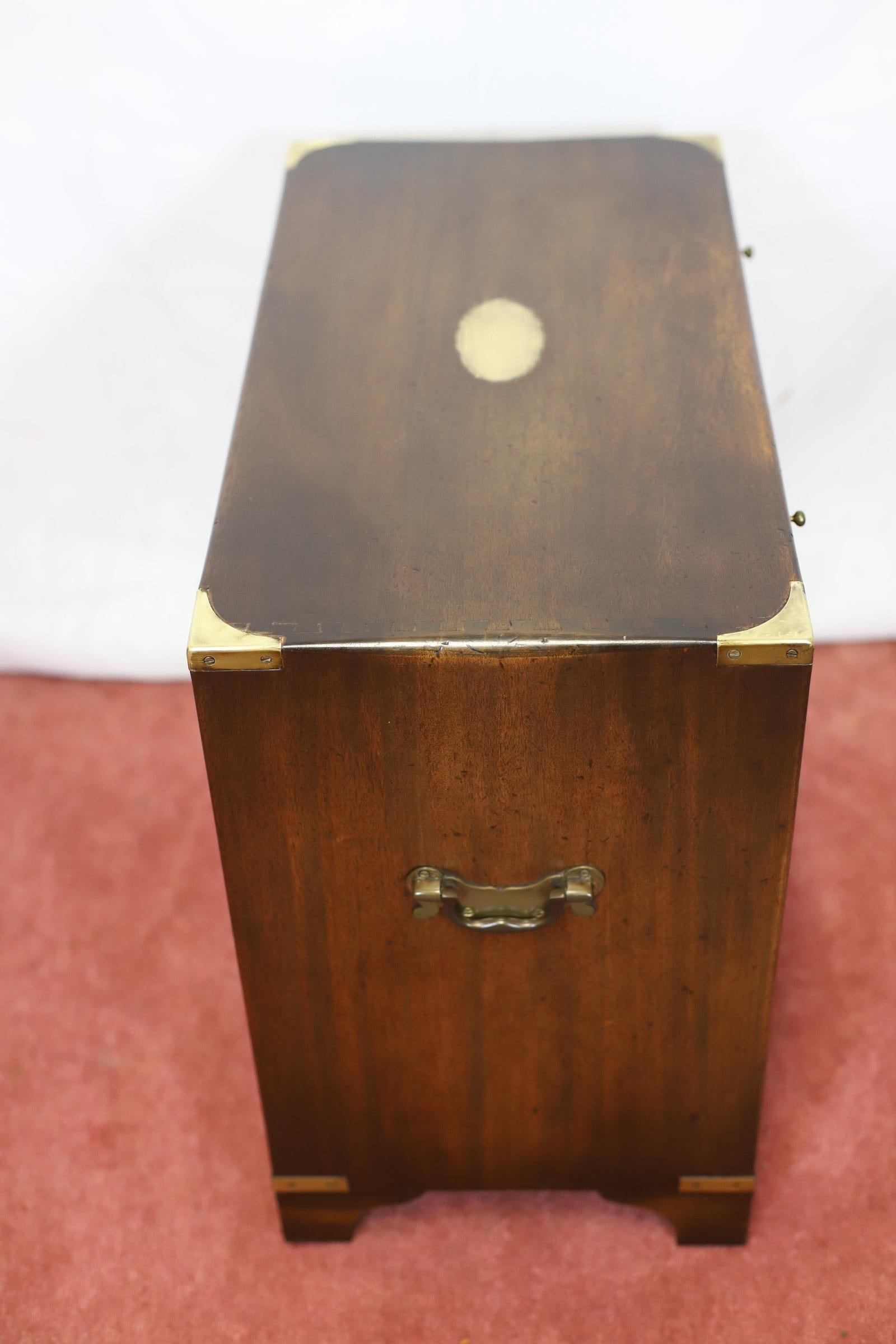 Reprodux Bevan Funnell Lovely Campaign Style Chest Of Drawers For Sale 8