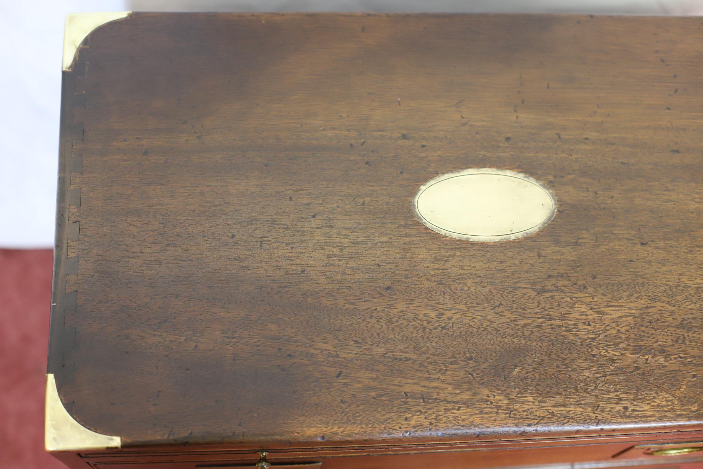 Reprodux Bevan Funnell Lovely Campaign Style Chest Of Drawers For Sale 11