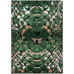 Reptilus Rug in Hand-Tufted Wool and Botanical Silk by Rug'Society