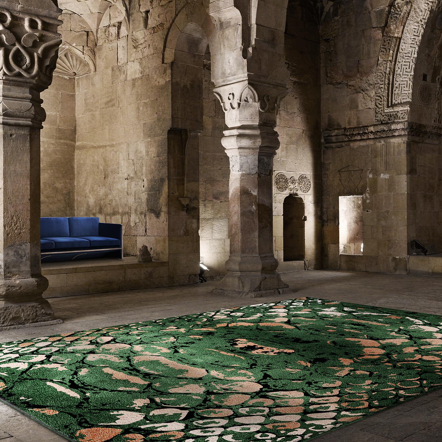Teppich aus handgetufteter Wolle und botanischer Seide von Rug'Society mit Reptilmuster im Zustand „Neu“ im Angebot in New York, NY