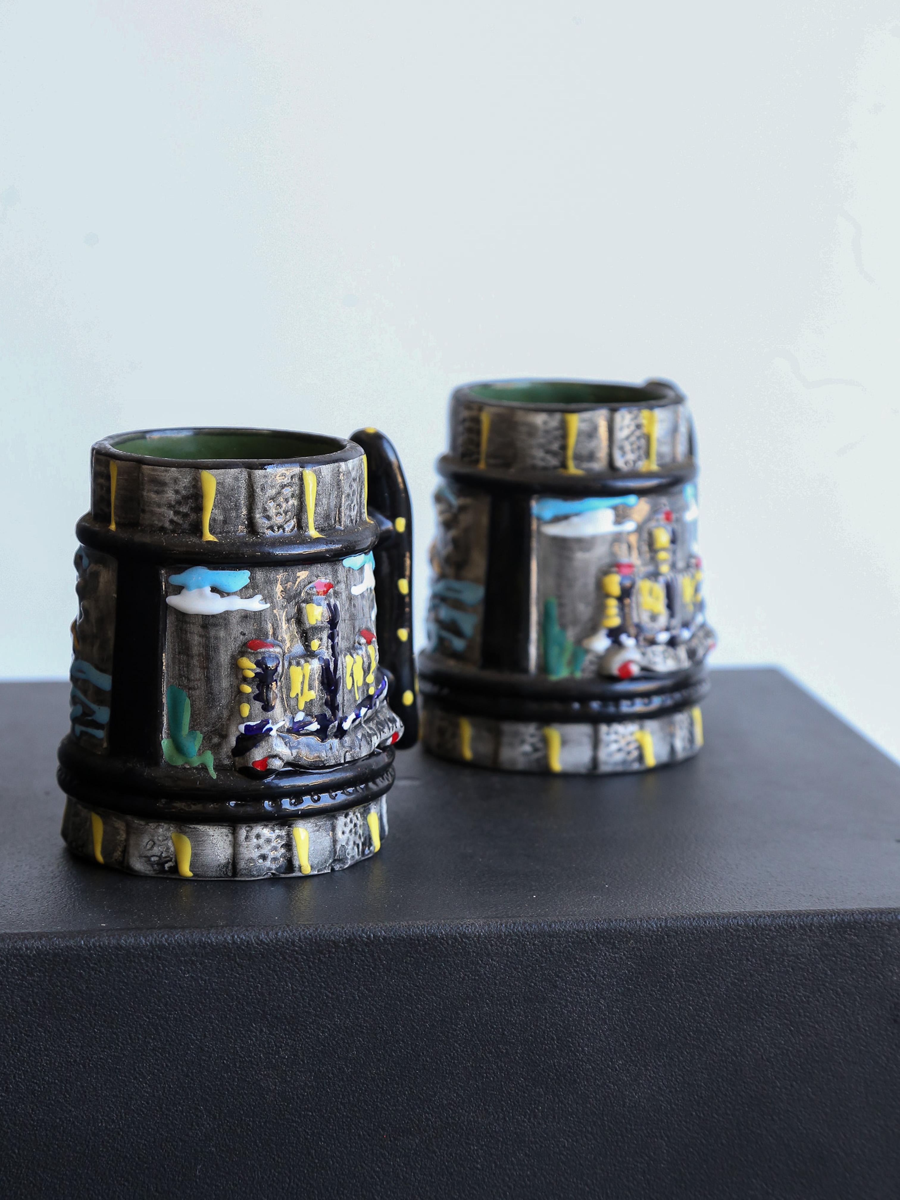 Ceramic Repubblica Di San Marino Water Jug Set of Seven For Sale