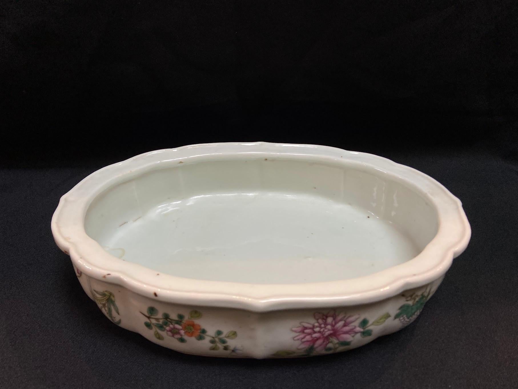 Republic of China Antique Famille Rose Floral Painting Porcelain Narcissus Bowl 6
