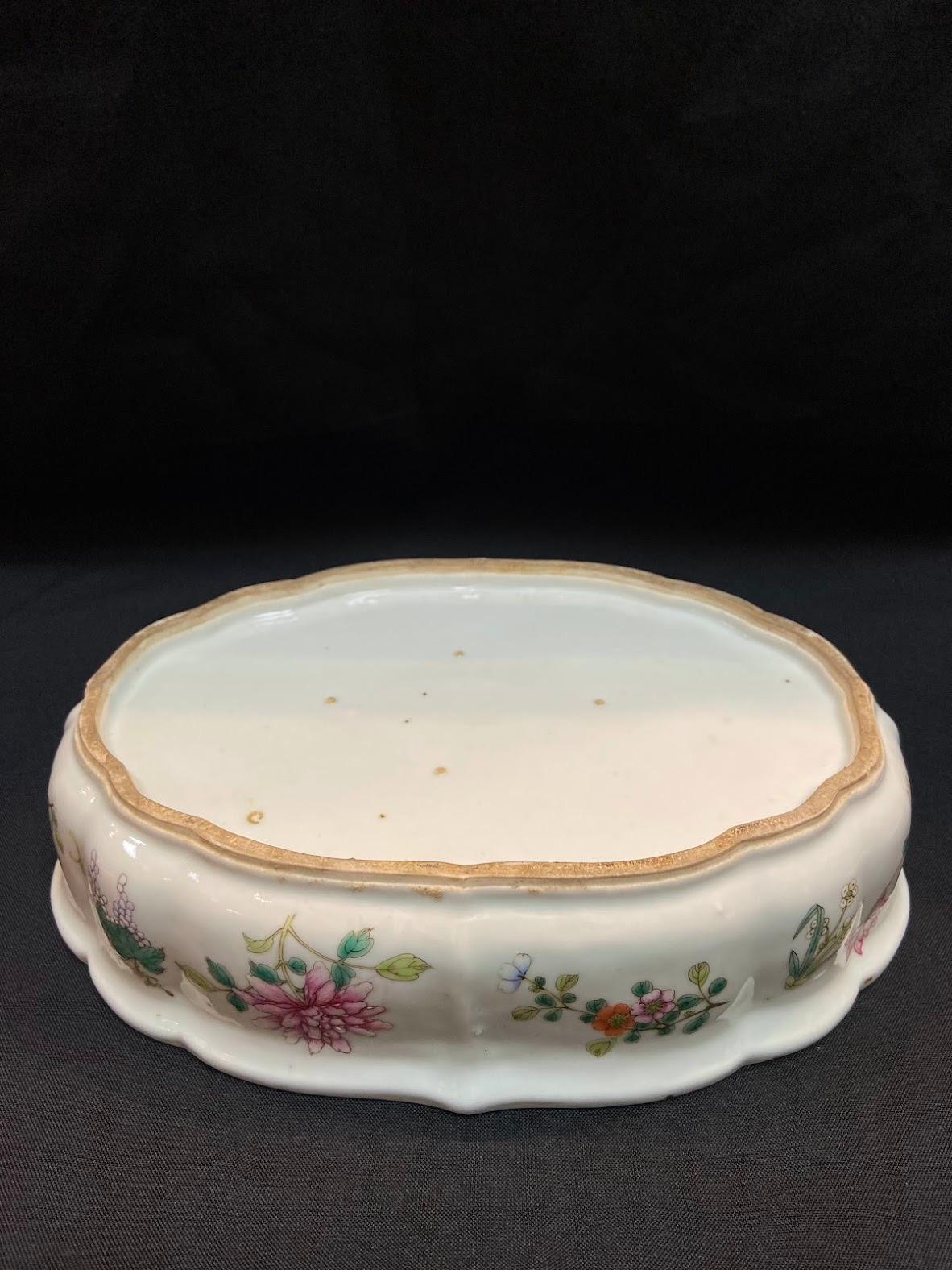 Republic of China Antique Famille Rose Floral Painting Porcelain Narcissus Bowl 8
