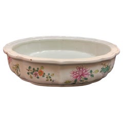 Republic of China Antique Famille Rose Floral Painting Porcelain Narcissus Bowl