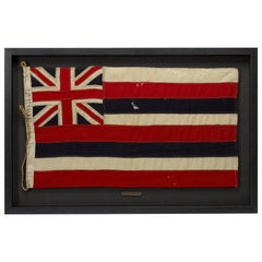 Antique Republic of Hawaii Naval Stern Flag, circa 1894-1898