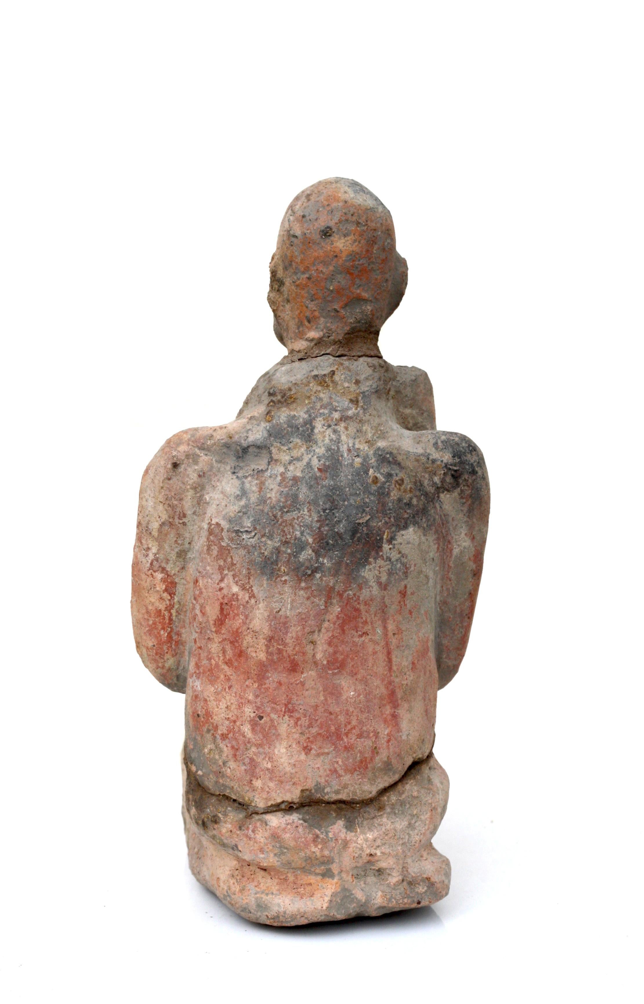 Republic of Mali Terrakotta-Figur einer weiblichen asketischen Figur aus Mali (18. Jahrhundert und früher) im Angebot