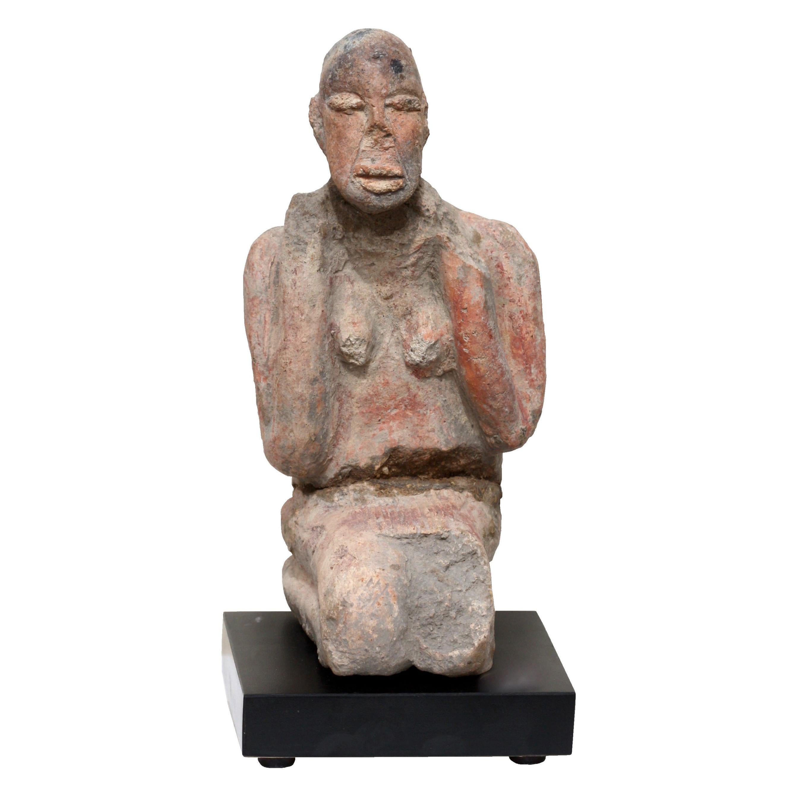 Republic of Mali Terracotta Figure of a Female Ancestral Figure For Sale