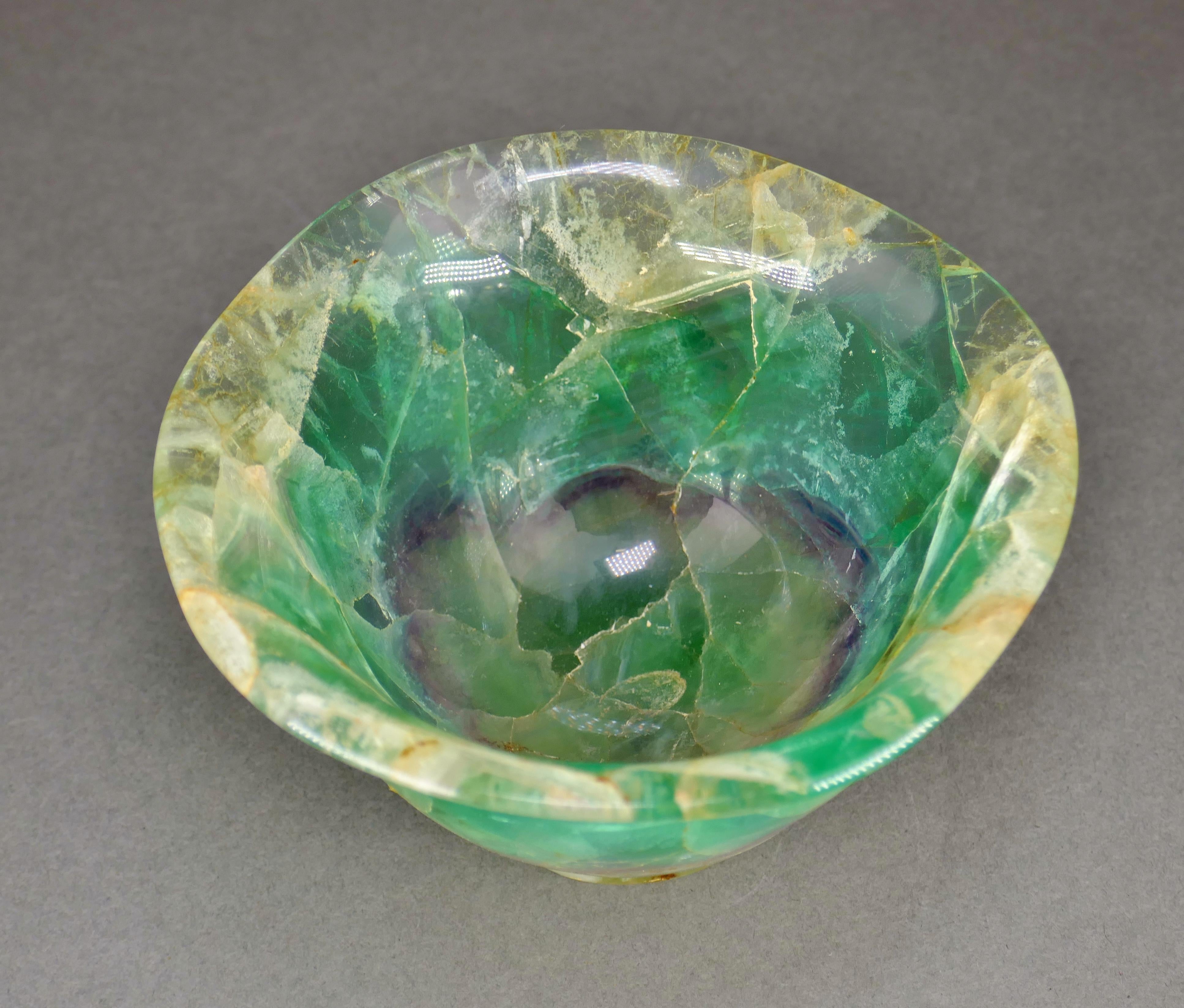 Hand-Carved Republic Period Chinese Carved Fluorite Scholars Ceremonial Libation Cup For Sale
