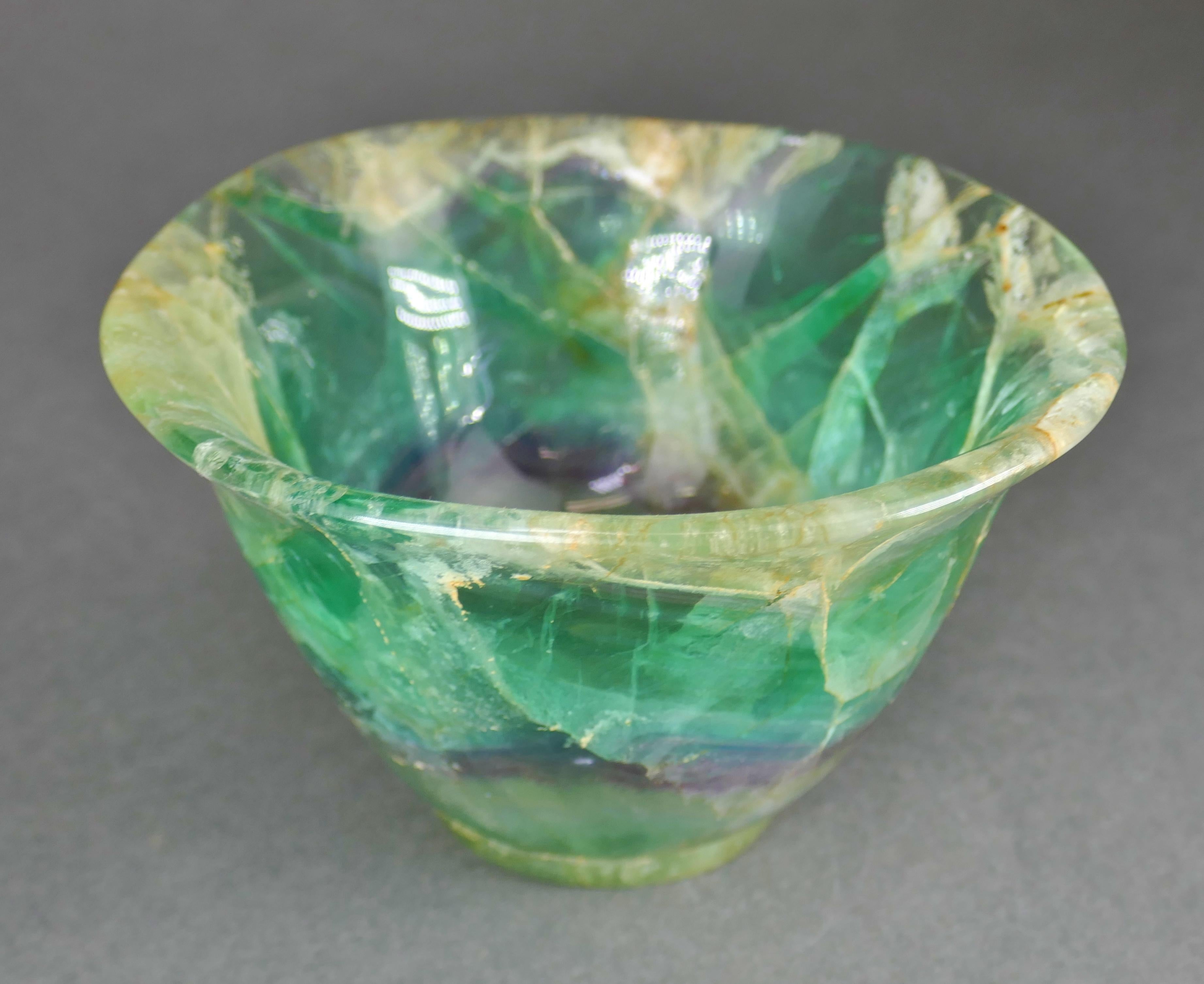 Precious Stone Republic Period Chinese Carved Fluorite Scholars Ceremonial Libation Cup For Sale