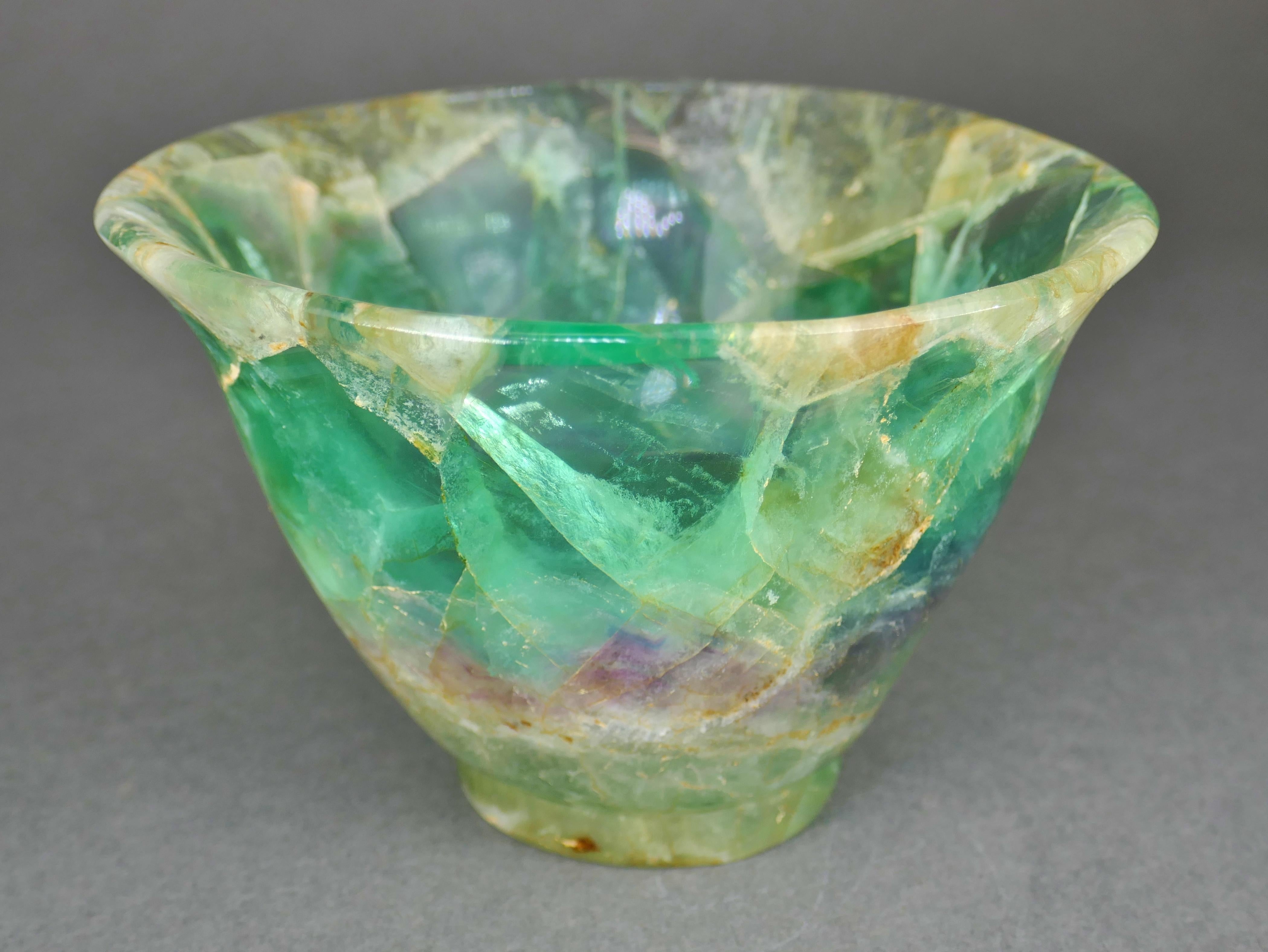 Republic Period Chinese Carved Fluorite Scholars Ceremonial Libation Cup For Sale 3