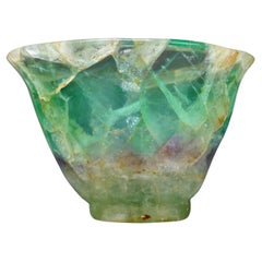 Republic Period Chinese Carved Fluorite Scholars Ceremonial Libation Cup