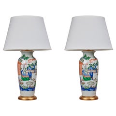 Antique Republic Period, Porcelain Table Lamps